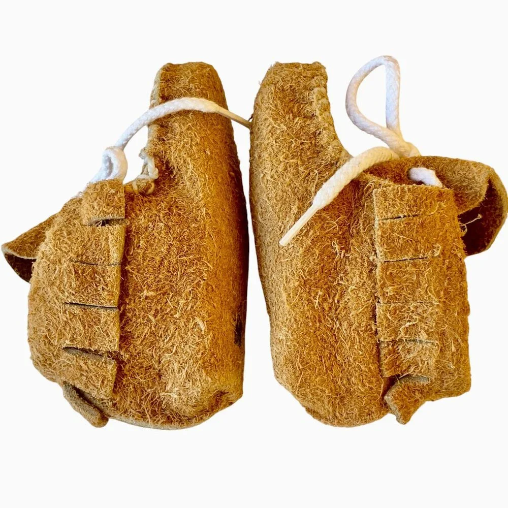 Genuine Buffalo Leather Baby Infant Moccasin Booties size 1 - 0-3 months NEW USA